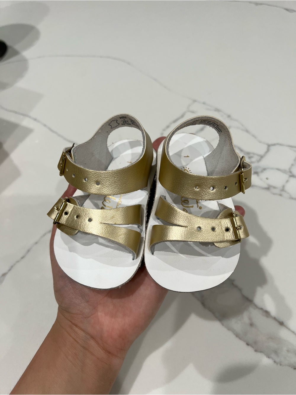 Salt-Water Sandals Original Gold Metallic Leather Strappy Sandals